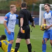 Barton are on the wrong end of a refereeing decision at the weekend - pic: Duncan Jack Photography