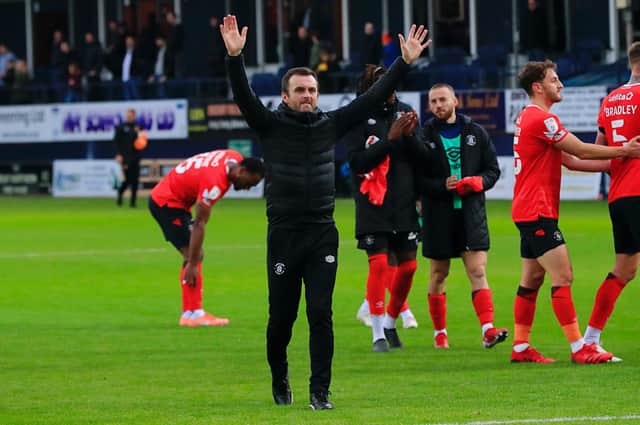 Hatters boss Nathan Jones hails the Luton fans on Saturday