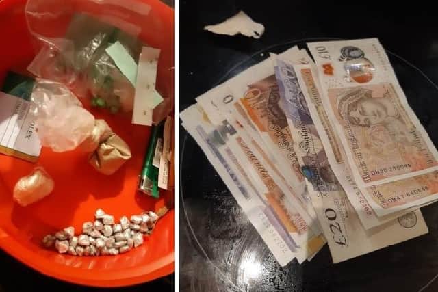 Drugs and cash seized from Ikoro’s address in Carisbrooke Road
