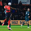 Elijah Adebayo rises to control on his chest against Middlesbrough on Tuesday night