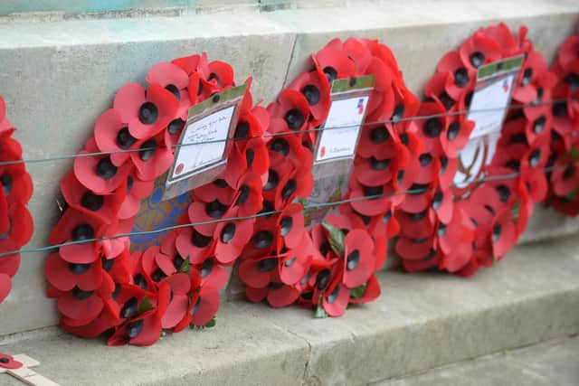 Wreaths at Luton War Memorial