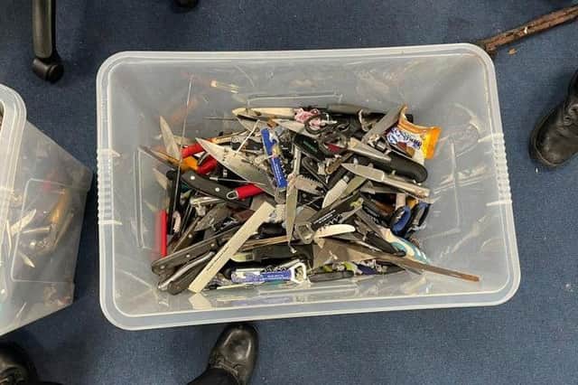 More than 850 knives were handed in in Luton last week - Photo Beds police