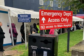 Queues that have been seen recently at Luton and Dunstable Hospital’s A&E department (Photo: Oct 2021)