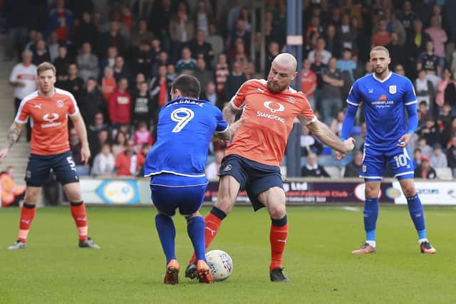 Alan McCormack gets stuck in during his playing days at Kenilworth Road
