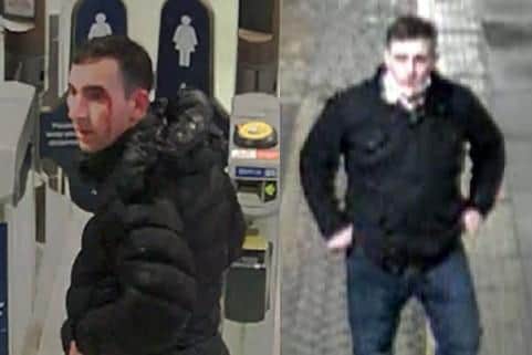 Police want to speak to the two men pictured