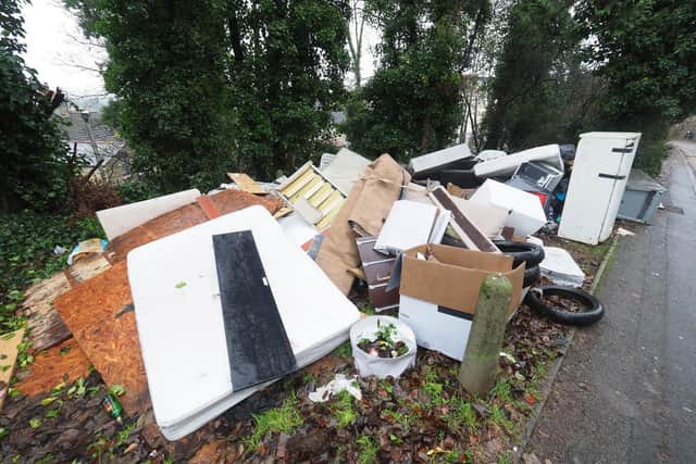 Rubbish dumped on Downs Road