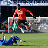 Carlos Mendes Gomes hurdles a challenge during the 4-0 win over Harrogate on Sunday