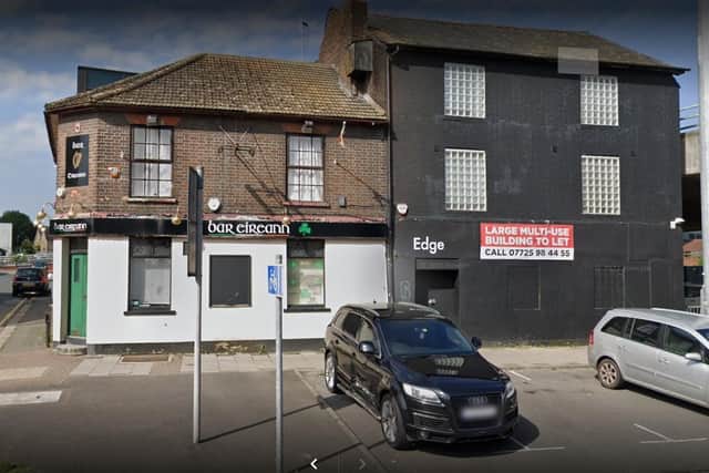 The Bar Eireann and the adjoining Edge nightclub site (google)
