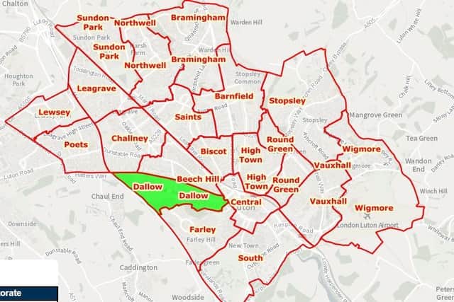The ward recommendations for Luton