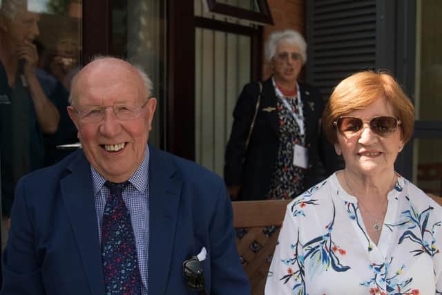 Dennis Keech and his wife Shirley pictured at the opening of the Courtyard Garden at Keech Hospice Care in 2017