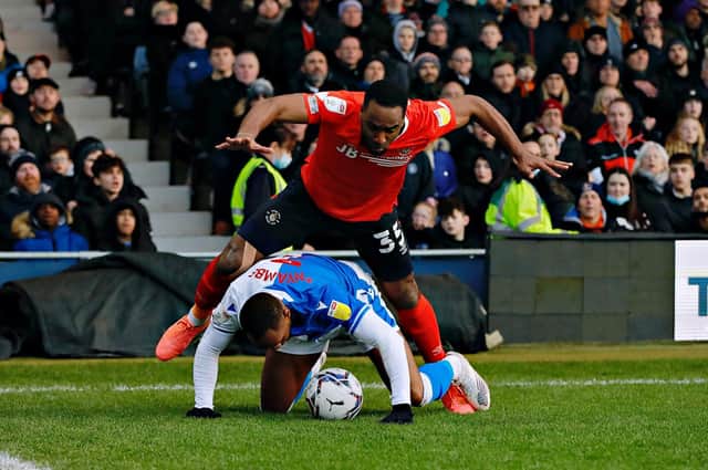 Cameron Jerome had Luton's best chance against Blackburn as he fired against the post in the first half