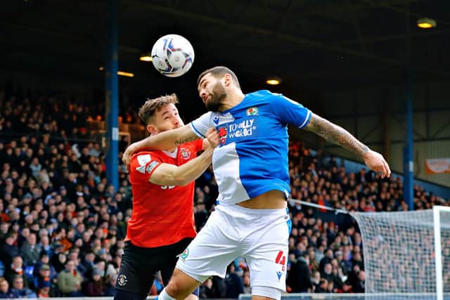 Tom Lockyer makes a challenge on Blackburn's Bradley Johnson at the weekend