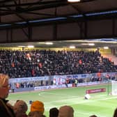 The Luton fans at Cambridge United