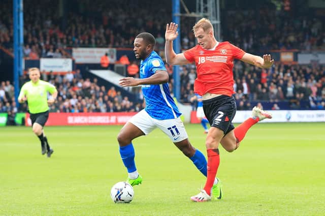 James Bree looks to get back against Birmingham during the Blues' bit win at Kenilworth Road earlier in the season