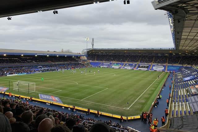 Town supporter Harry Eddings' view at St Andrew's