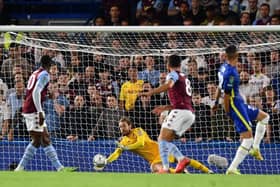 Jed Steer makes a save against Chelsea for Aston Villa earlier this season
