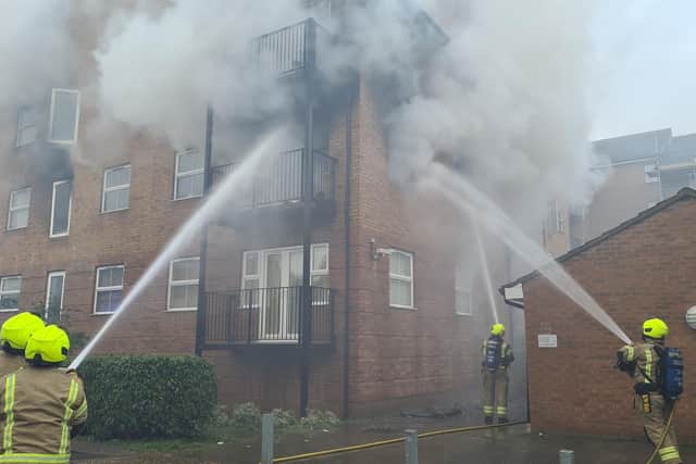 Firefighter at the scene. Photo BFRS