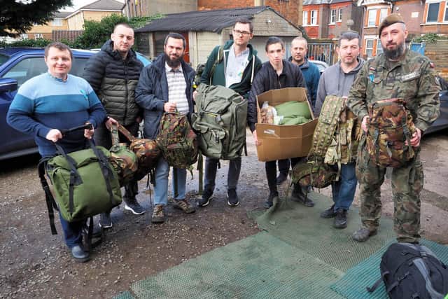Master Corporal (Retired) Pavel Wroblewski (Retired from the artillery in the Polish ) arrived with much needed military supplies of rucksacks, clothing and medical supplies - Photo Tony Margiocchi