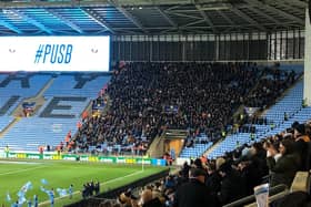The Luton fans at Coventry City on Tuesday night