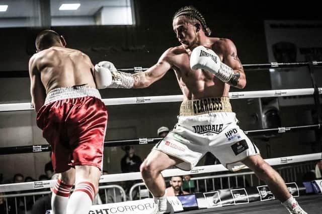 Frankie Story in action during his second pro bout