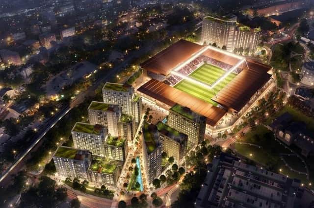 How a new stadium at Power Court could look - pic: Leslie Jones Architecture