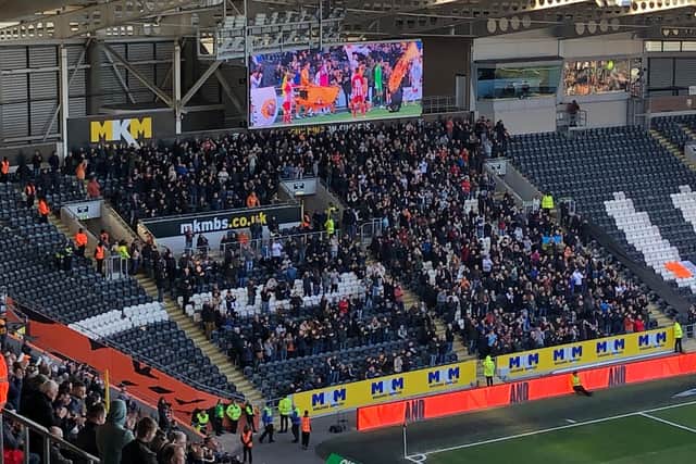 The Luton Town fans at Hull on Saturday