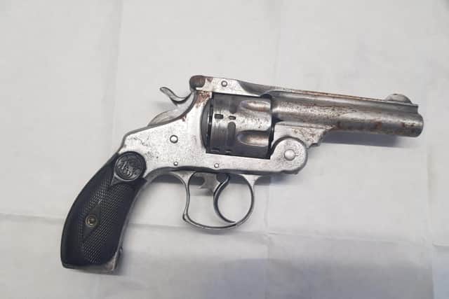 A revolver was recovered by police