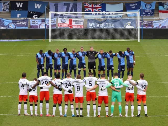 Luton and Wycombe hold a two minute silence for Prince Philip who died on Friday