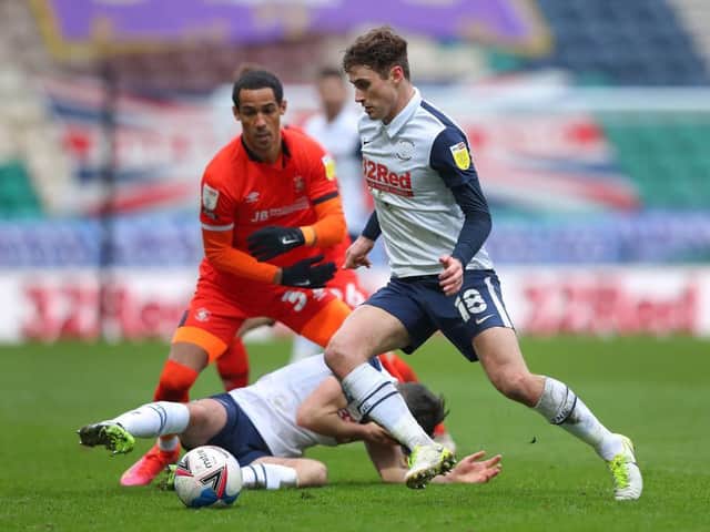 Tom Ince in action for the Hatters at Preston recently