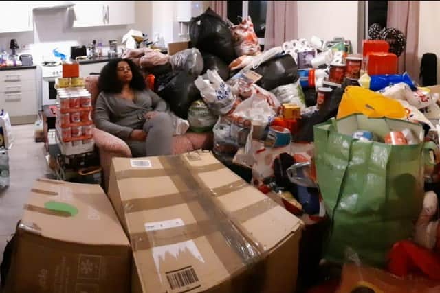 Kandi's home was "crammed" with quality donations to help the St Vincent appeal