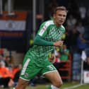Former Hatter Matthew Taylor on his last visit to Kenilworth Road as a Swindon player in September 2017