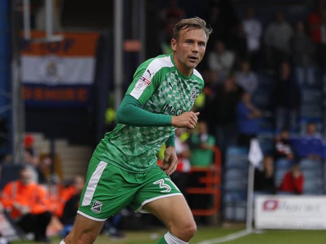 Former Hatter Matthew Taylor on his last visit to Kenilworth Road as a Swindon player in September 2017