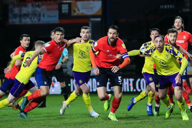 Town skipper Sonny Bradley attacks a corner last season