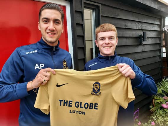 Globe FC manager Aaron Pearson (left) and team captain Callum Lee (right)