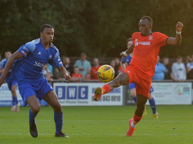 Carlos Mendes Gomes on the ball against Bedford Town recently