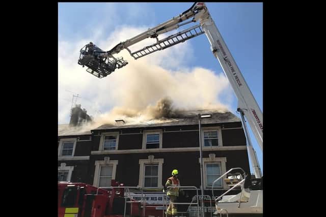 The blaze in Park Street yesterday    (C: Beds Fire and Rescue Service)