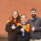 Charlotte Pound post swim with proud parents