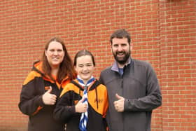 Charlotte Pound post swim with proud parents