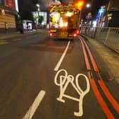 The council was spotted repainting red lines in Manchester Street and St George's Square last week    (C:   Tony Margiocchi)
