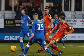 Luke Berry makes it 4-0 to Luton when they last faced Peterborough in January 2019