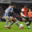 Pelly-Ruddock Mpanzu on the ball against West Bromwich Albion in Luton's last visit to the Hawthorns