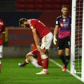 Bristol City's players are dejected after conceding a late minute equaliser against Luton