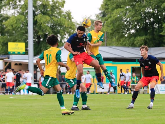 Town attacker Dion Pereira in action during pre-season against Hitchin