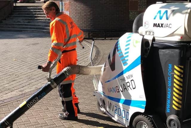 The new machine designed to clean Luton's streets