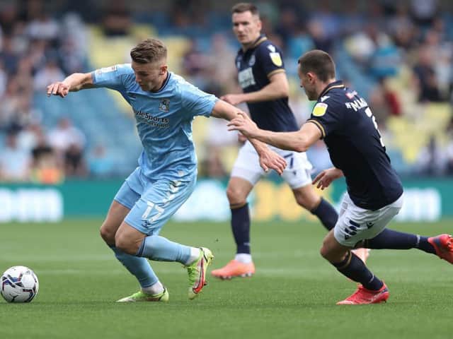 Coventry striker Viktor Gyokeres in action for the Sky Blues
