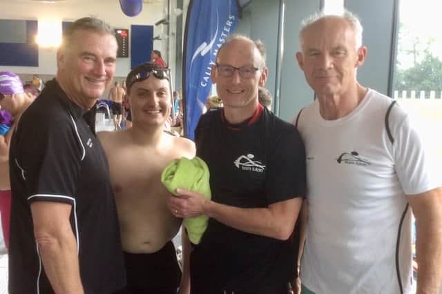 Team Luton swimmers: Alastair Gibb, Sam Bradley, Dave Wright and Colin Mayes.