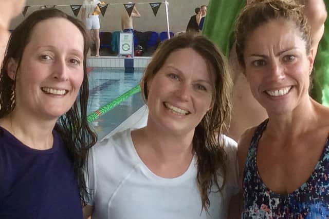 Team Luton swimmers: Kelly Cooke, Karen Mackenzie and Jo Mitchinson