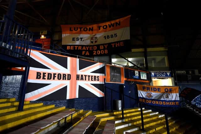 Luton Town fans show their thoughts towards the FA at Kenilworth Road