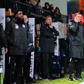 Hatters boss Rob Edwards watches on during Luton's 1-1 draw with Wigan