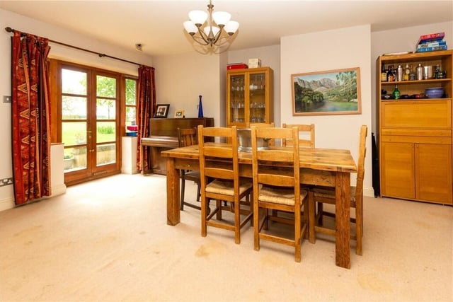 The home has a medium to large sized dining area space